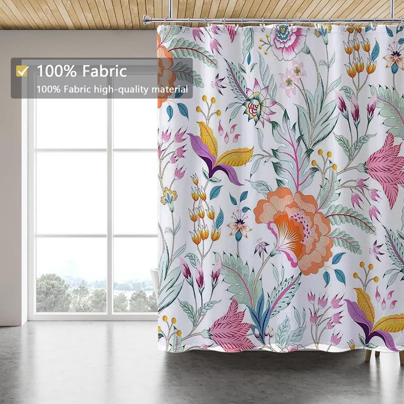 LLSCL Fabric Shower Curtain Liner with Magnets, Peacock Tail Waterproof Hotel Quality, 72 x 72 Machine Washable - Image 5